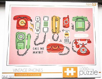 #ad Vintage Phones 1000 Piece Jigsaw Puzzle NEW