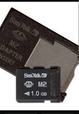 Sandisk 1gb M2 adapter and Micro M2 Memory card for Sony Erricson or Old phones