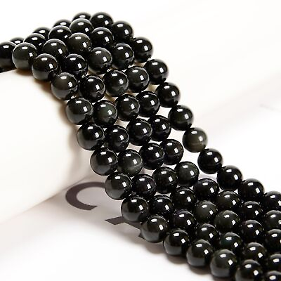 #ad Rainbow Obsidian Smooth Round Beads 4mm 6mm 8mm 10mm 12mm 15.5quot; Strand