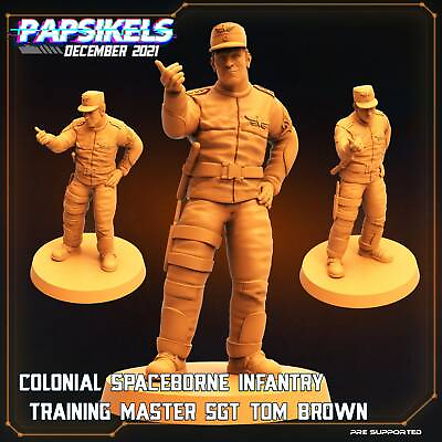 #ad Master Sgt Tom Brown 3D Print Resin Miniature Sci fi Cyberpunk Papsikel