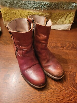 #ad Freebird by Steven Austin Boots Zip Up Brown Leather 7 Ankle Boots
