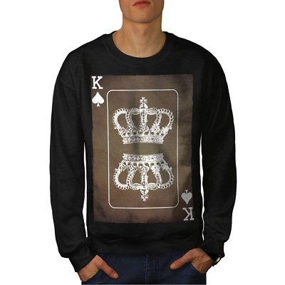 #ad Wellcoda Royal Crown Game Mens Sweatshirt King Card Casual Pullover Jumper