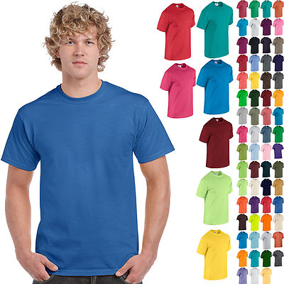 Gildan Heavy Cotton T Shirts 5.3oz Blank Solid Mens Short Sleeve Tee S XL 5000