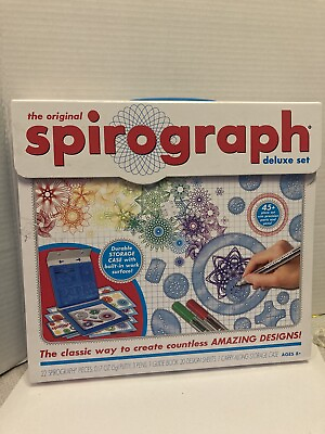 #ad The Original Spirograph Delux Set 22 PCs. Guide Book Carry Case Brand New