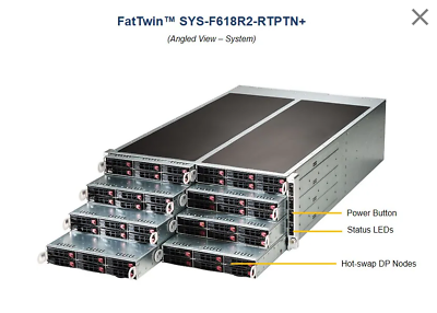 #ad Supermicro F618R2 RTPTN FatTwin Server w 16x E5 2640V4 10C 2.4GHz 1024GB RAM