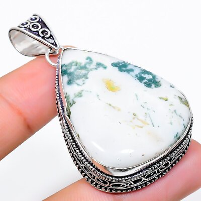 #ad #ad Tree Agate Gemstone 925 Sterling Silver Jewelry Pendant 2.17quot; P4715
