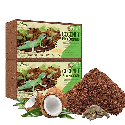 #ad Riare 2 Pack Natural Coconut Fiber Substrate for Reptile Premium Compressed ...