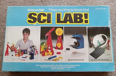 #ad Vintage 1987 Radio Shack Science Fair Sci Lab 3 Science Kits Rare Incomplete Box