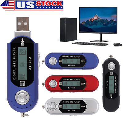 USB Digital MP3 Music Player Portable LCD Screen Support 32GB TF Card amp; FM Radio