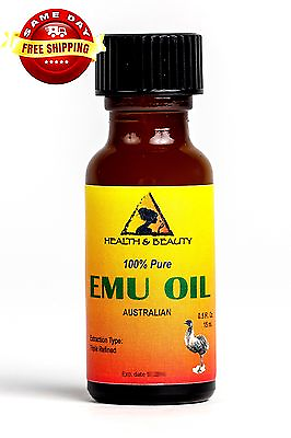 #ad EMU OIL AUSTRALIAN ORGANIC TRIPLE REFINED 100% PURE 0.5 OZ in GLASS BOTTLE