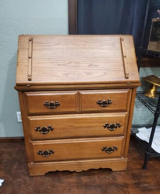 #ad Vintage Wood Secretary Desk Unique Look Local Pick Up in OK