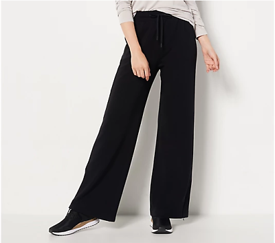 zuda Z Knit Straight Leg Pants with Hem Zipper Black Large A453203