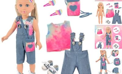#ad 18 Inch Girl Doll with Clothes and Accessories 8 Pcs Doll Playset Include 18