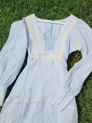#ad Vintage 60s 70s Prairie Boho Festival Cottagecore Dress sz5