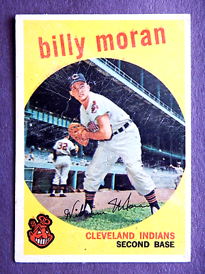 #ad Billy Moran #196 Topps 1959 Baseball Card Cleveland Indians *A