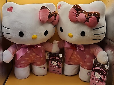 #ad Lot Of 2 Hello Kitty Animated Plush Side Stepper Valentines 2024 Pink Heart