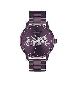 Brand New Coach Women’s Grand Purple Dial 36 mm Watch 14502923