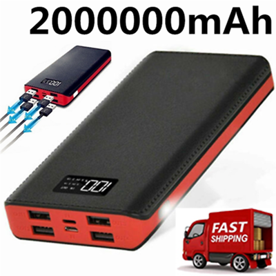 2000000mAh Power Bank 4USB Batery Portable Charger Fast Carging for Cell Phone