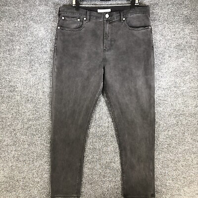 #ad PacSun Mens Slim Taper Stretch Jeans Size 36 x 31 Black Medium Wash Denim