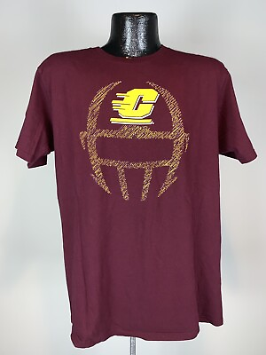 #ad Men’s Adidas To Go Tee Central Michigan Chippewas Maroon Cotton Tee Large