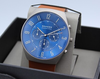 #ad NEW AUTHENTIC SKAGEN GRENEN ULTRA SILM BLUE LIMITED EDITION MEN#x27;S SKW6854 WATCH