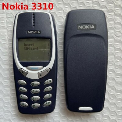 Original Nokia 3310 Blue Unlocked 2G GSM 900 1800 Cellular Phone 1 Year WARRANTY