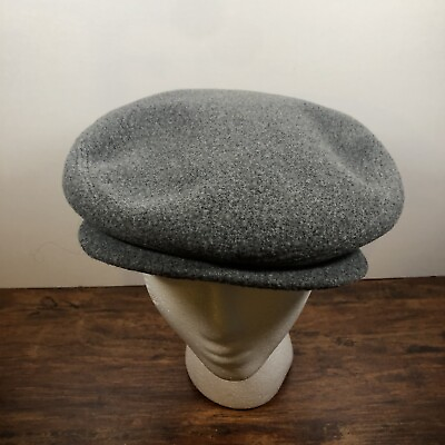 Vintage Stevens Newsboy Hat Cap Men Size Large Gray Flat Cabbie Made In USA