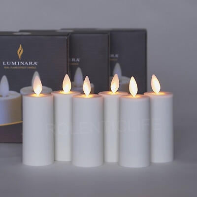 3quot; Luminara Battery Operated Votive Candles Moving Flame Ivory Remote 2 4 6 8