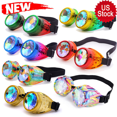 #ad Kaleidoscope Goggles Victorian Steampunk Goggles Glasses Punk Gothic Cosplay USA
