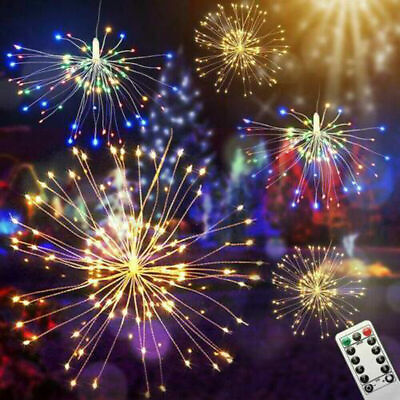 Hanging Firework LED Fairy String Light And 8 Modes Remote Christmas Party Decor