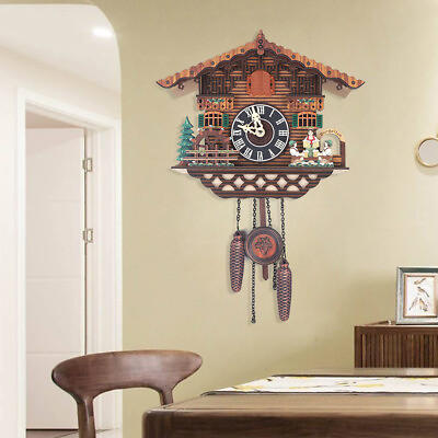 Cuckoo Bird Wall Clock Wooden Antique Wall Clock Traditional Black Forest Style