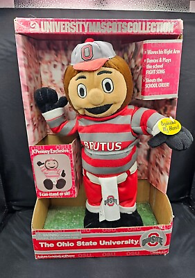 #ad Vintage 2001 OSU Ohio State University Mascot Brutus Animated Gemmy JC Penney