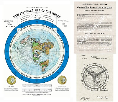 #ad #ad 1892 Flat Earth Map Alexander Gleason Gleason#x27;s New Standard Map of the World