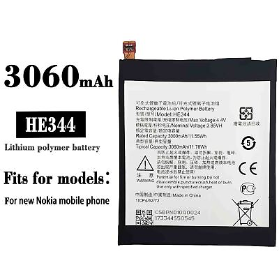 100% New Battery For Nokia New Nokia Mobile Phone HE344 High Quality 3060mAh