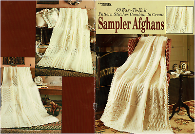 #ad #ad 60 EASY TO KNIT PATTERN STITCHES COMBINE TO CREATE SAMPLER AFGHANS LEAFLET