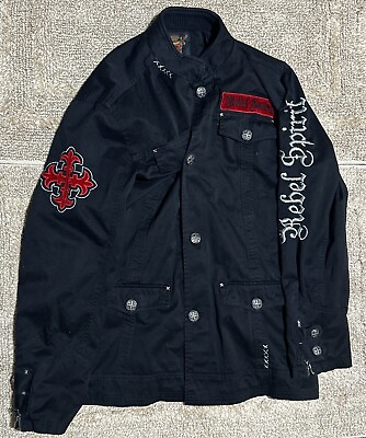 #ad Rebel Spirit Motorcycle Black Coat Jacket Phoenix Griffin Size 3XL XXXL