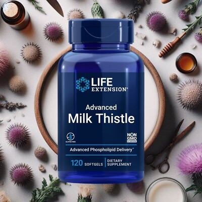 #ad LIFE EXTENSION ADVANCED MILK THISTLE EXTRACT LIVER KIDNEY HEALTH 120 CT