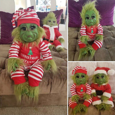 Christmas Grinch Doll Green Grinch Baby Stuffed Plush Toy Xmas Decor Kids Gifts