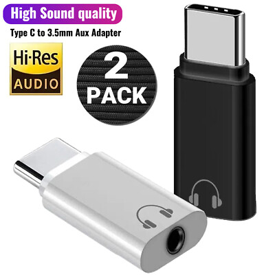 #ad 2 Pack USB C Type C Adapter Port to 3.5MM Aux Audio Jack Earphone Headphone Car