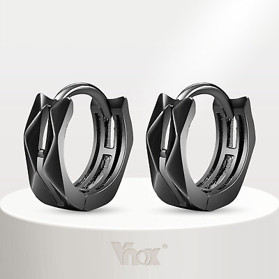 #ad Vnox Mens Small Hoops EarringsGeometric Rhombus Surface Huggies Stainless Steel