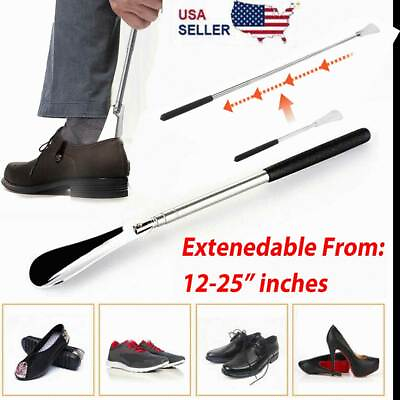 Shoe Horn Extra Long Handle Stainless Steel 25quot; Metal Shoes Remover Extendable