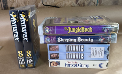 2 Memorex 8 Hr Titanic 2 Sleeping Beauty Jungle BookForrest Gump All SEALED