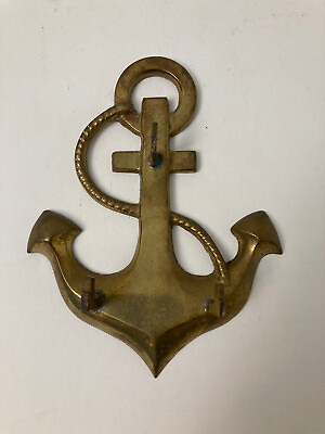 Solid Brass Wall Hanging Anchor with Hooks 6 1 4 x 4 7 8