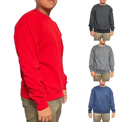 Fruit of The Loom Men#x27;s Fleece Sweatshirt Basic Crewneck Pullover Sizes S 3XL
