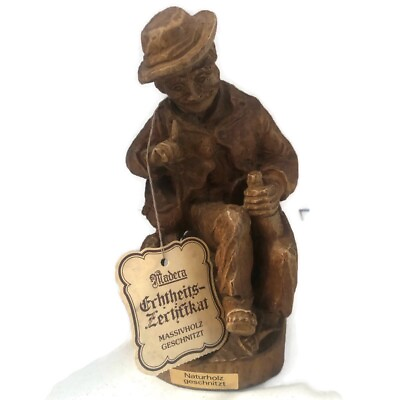 #ad German Hand Carved Wood Figure