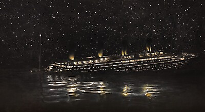 Original Titanic Sinking Drawing 100% Hand drawn