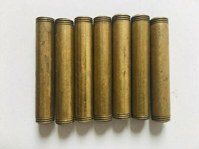 #ad Solid Brass Pipe 2quot; threaded 1 8 IP both ends Lot of 7 Free Shipping Returns