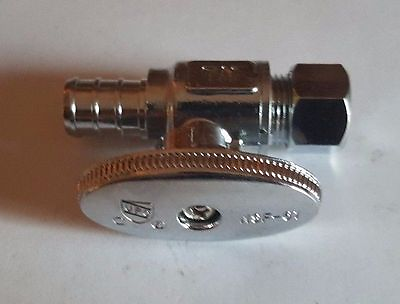 10 PIECES 1 2quot; PEX X 3 8quot;OD BRASS 1 4 TURN STRAIGHT STOP VALVE LEAD FREE