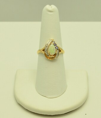 #ad 10K Yellow Gold Gorgeous Opal Stone Ring 3.75 GOLD 1940