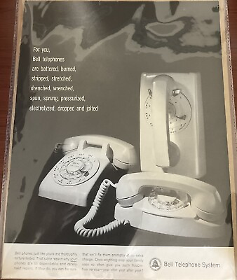 #ad 1963 BELL TELEPHONE SYSTEM PRINT AD * 3 VINTAGE PHONES * Rotary Wall Princess